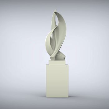 Perpetual 159cm Ivory Contemporary Sculpture on Pedestal