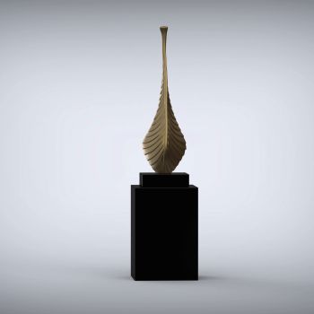 Nucleus 160cm Gold Contemporary Sculpture on Pedestal
