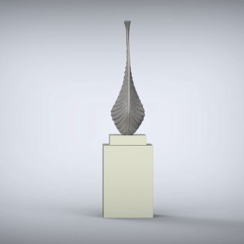 Nucleus 160cm Silver Contemporary Sculpture on Pedestal