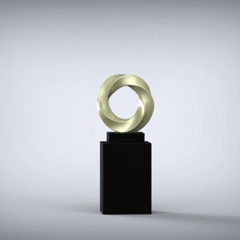 Halo 115cm Champagne Contemporary Sculpture on Pedestal