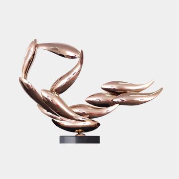 Aero Stream 50cm Copper Metal Indoor Sculpture