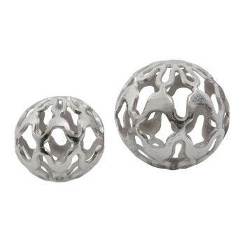 Lumi Spheres 21cm Silver Metal Indoor Sculptures