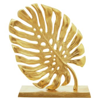 Monsera Leaf 37cm Gold Metal Indoor Sculpture