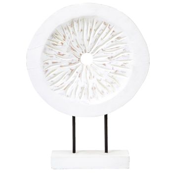 Polar Perfection 43cm White Wood Indoor Sculpture
