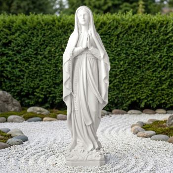 Our Lady of Lourdes 76cm Marble Resin Garden Statue