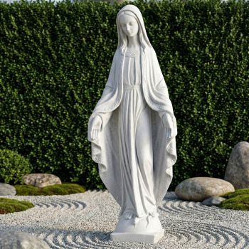 Our Lady of Lourdes 115cm Marble Resin Garden Statue