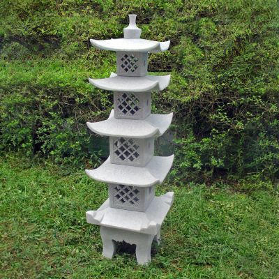 Five Tier Japanese Pagoda Granite Resin Garden Ornament