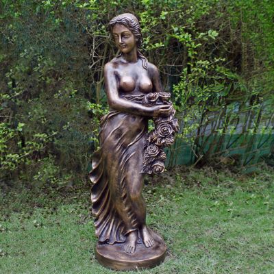 Korinna 85cm Bronze Marble Resin Garden Statue