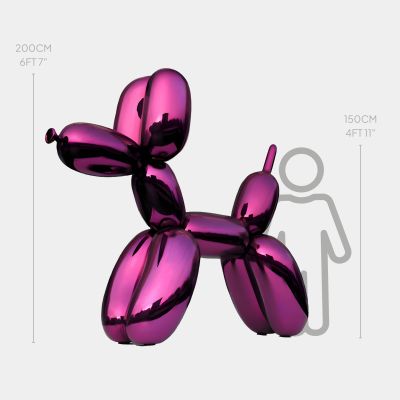 Balloon Dog 200cm Purple Metal Garden Sculpture