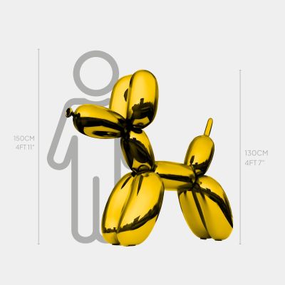 Balloon Dog 130cm Gold Metal Garden Sculpture