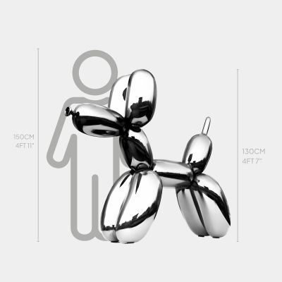Balloon Dog 130cm Chrome Fibreglass Indoor Sculpture