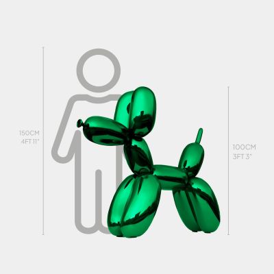 Balloon Dog 100cm Green Fibreglass Indoor Sculpture