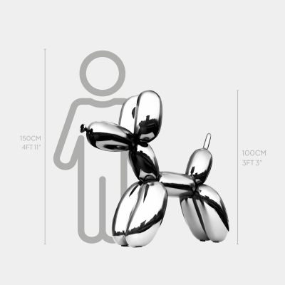 Balloon Dog 100cm Chrome Fibreglass Indoor Sculpture