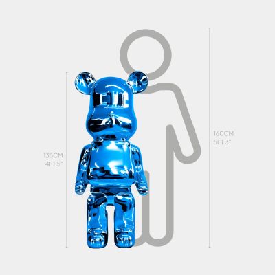 Aero Bear 135cm Blue Resin Indoor Sculpture