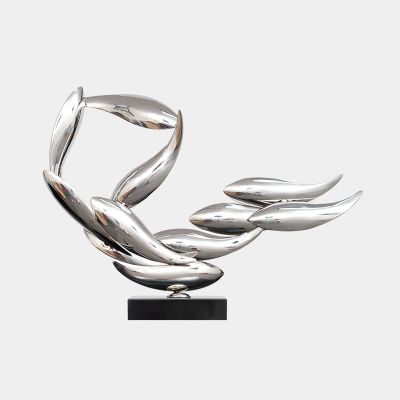 Aero Stream 50cm Silver Metal Indoor Sculpture