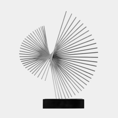 Linear Motion 64cm Silver Metal Indoor Sculpture
