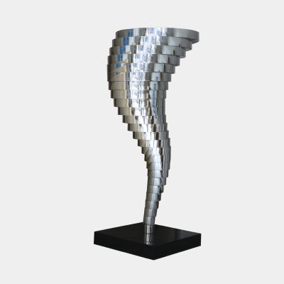 Tornado 163cm Silver Metal Garden Sculpture v1