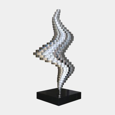 Tornado 195cm Silver Metal Garden Sculpture v2