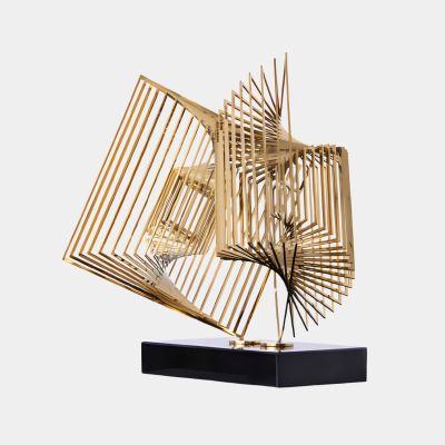 Cyber Book 46cm Gold Metal Indoor Sculpture