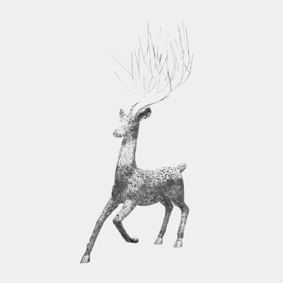 Quantum Stag 205cm Silver Metal Garden Sculpture