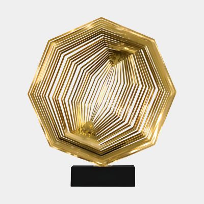 Xenon Grid 70cm Gold Metal Indoor Sculpture
