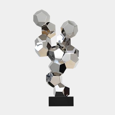 Polygon Fusion 104cm Silver Metal Indoor Sculpture