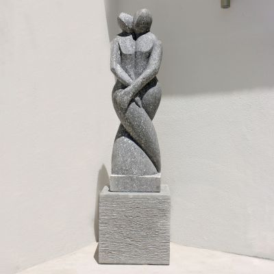 Twin Flame Modern Art Stone Statue - Large Garden Sculpture