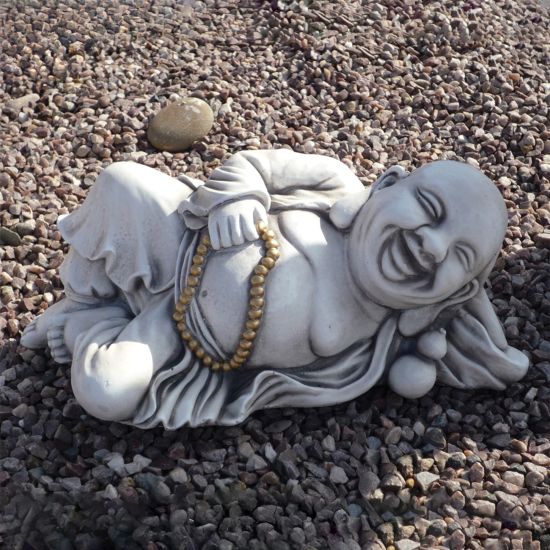 Laying Stone Buddha Garden Ornament
