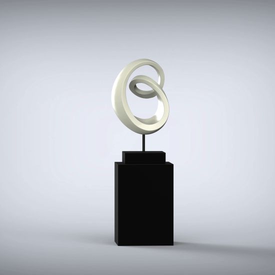 Eternity 138cm Ivory Contemporary Sculpture on Pedestal
