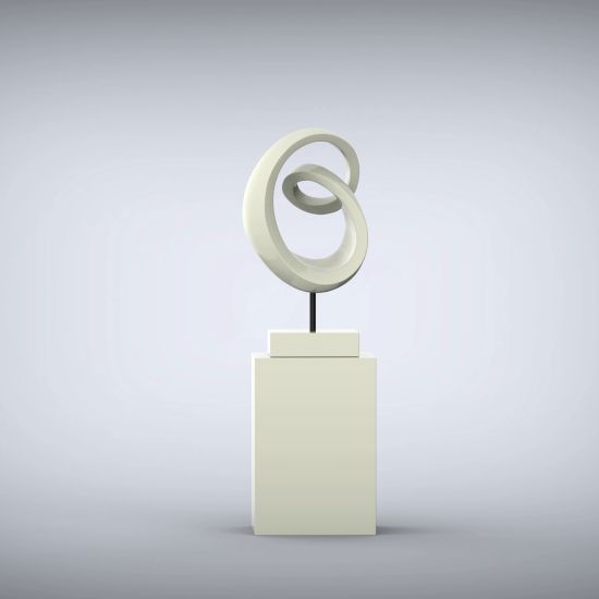 Eternity 138cm Ivory Contemporary Sculpture on Pedestal