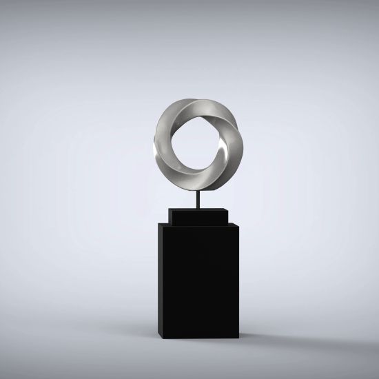 Eternal 125cm Silver Contemporary Sculpture on Pedestal