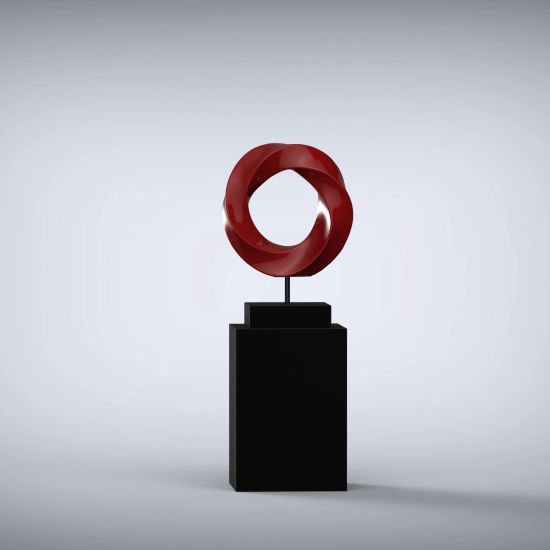 Eternal 125cm Red Contemporary Sculpture on Pedestal
