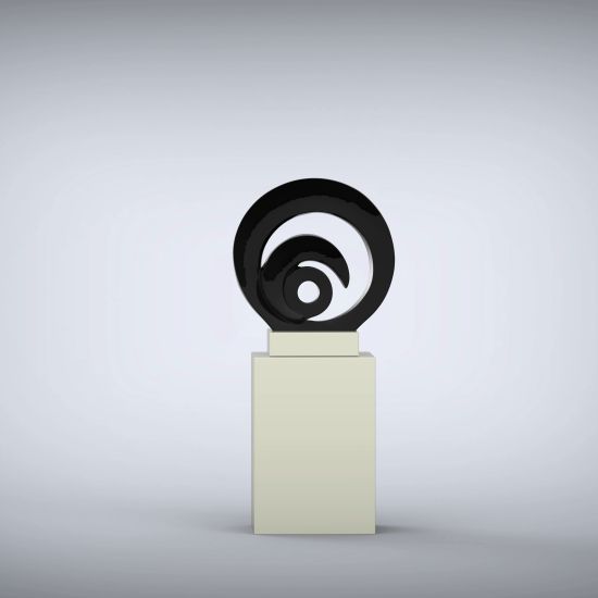 Eclipse 117cm Anthracite Contemporary Sculpture on Pedestal
