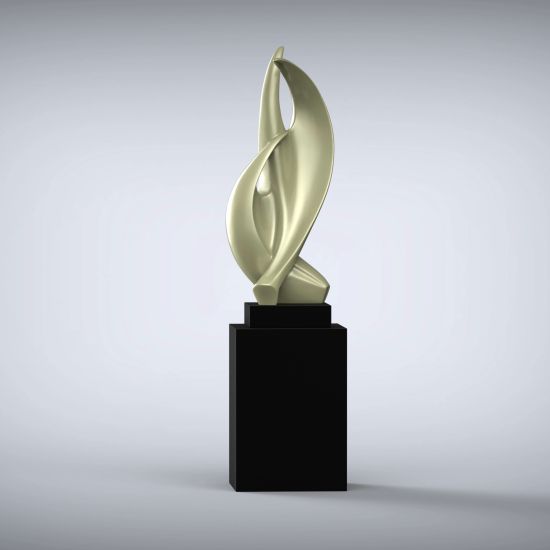 Perpetual 159cm Champagne Contemporary Sculpture on Pedestal