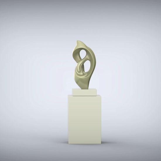 Evolution 127cm Champagne Contemporary Sculpture on Pedestal