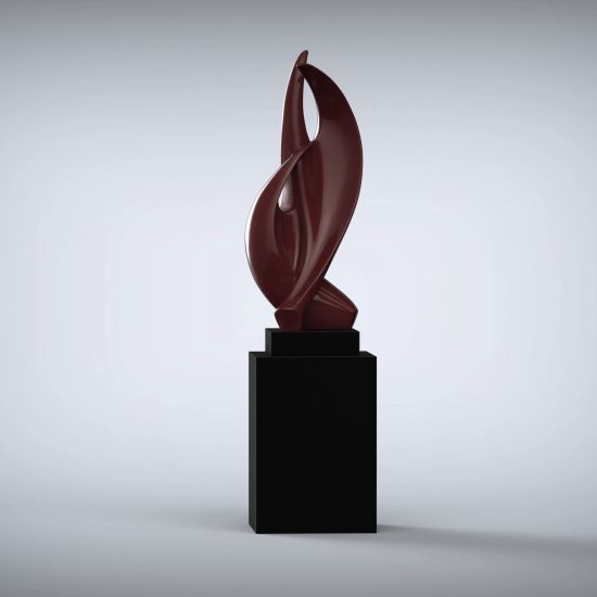 Perpetual 159cm Claret Contemporary Sculpture on Pedestal