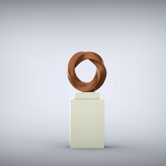 Halo 115cm Copper Contemporary Sculpture on Pedestal