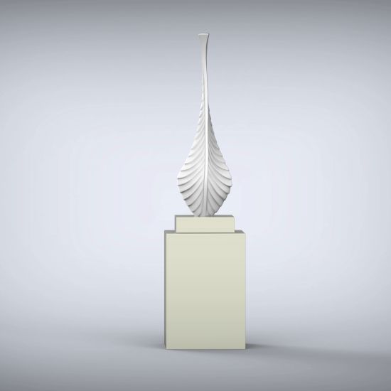 Nucleus 160cm White Contemporary Sculpture on Pedestal