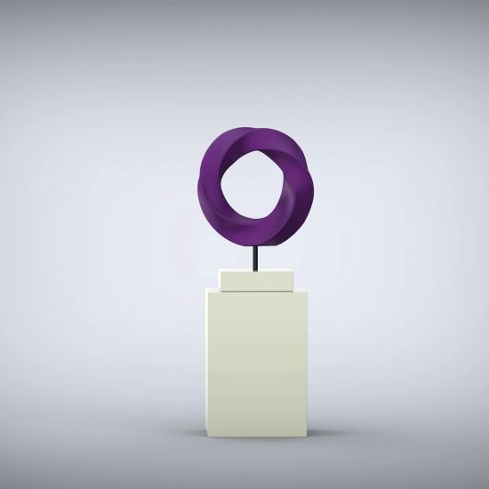 Eternal 125cm Violet Contemporary Sculpture on Pedestal