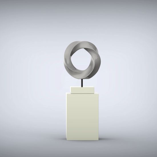 Eternal 125cm Silver Contemporary Sculpture on Pedestal
