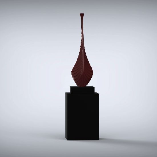 Nucleus 160cm Claret Contemporary Sculpture on Pedestal