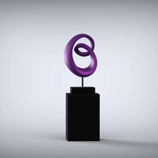 Eternity 138cm Violet Contemporary Sculpture on Pedestal