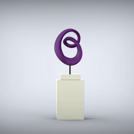 Eternity 138cm Violet Contemporary Sculpture on Pedestal