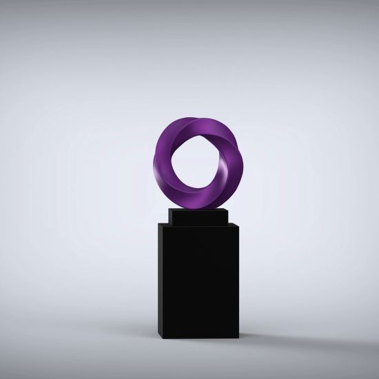 Halo 115cm Violet Contemporary Sculpture on Pedestal