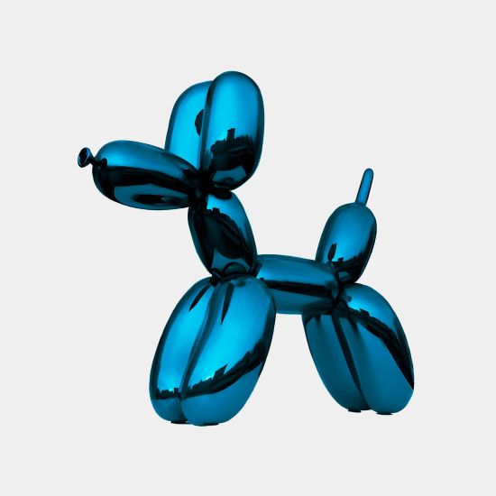 Balloon Dog 80cm Blue Metal Garden Sculpture