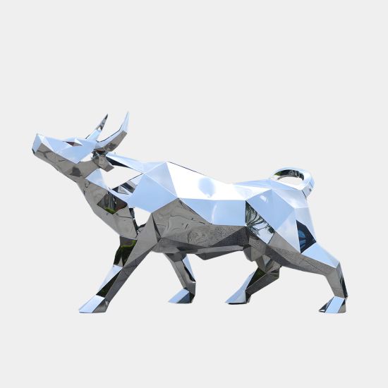 Bull 146cm Geometric Metal Garden Sculpture