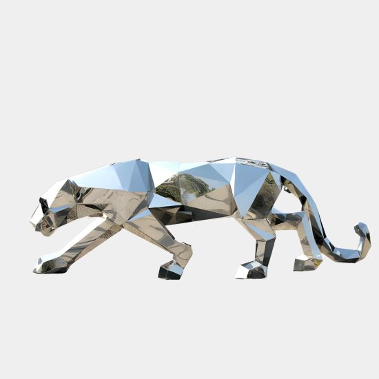 Panther 71cm Geometric Metal Garden Sculpture