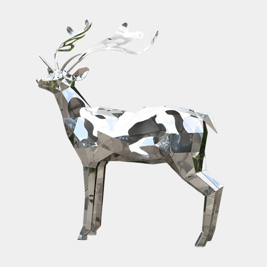 Deer 197cm Geometric Metal Garden Sculpture v2
