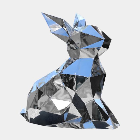 Rabbit 57cm Geometric Metal Garden Sculpture