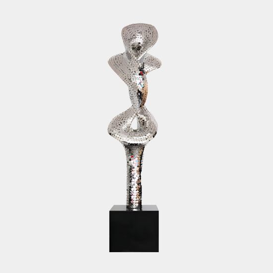 Liquid Fusion 238cm Silver Metal Garden Sculpture